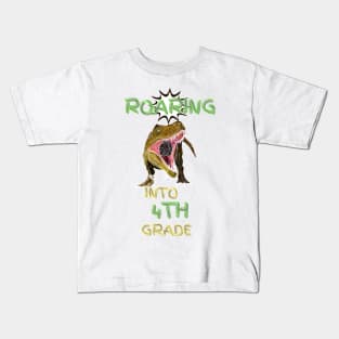 Roaring Into 4th Grade Kids T-Shirt